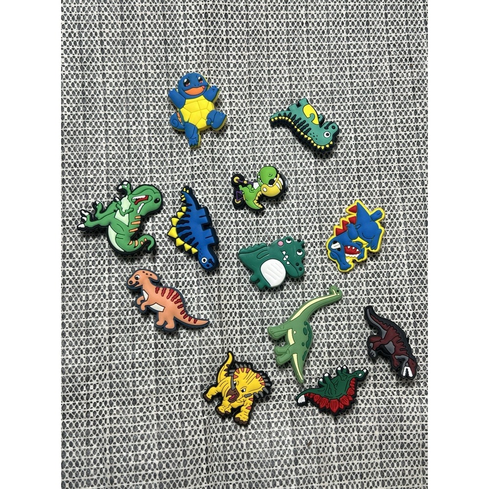 12 Pcs Dinosaur Charms Pvc Shoe Jewelry Decoration Boys